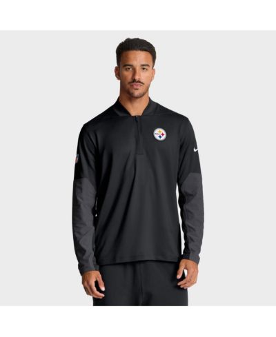 Мужское худи Nike Pittsburgh Steelers Sideline Dri-FIT с полумолнией, черное