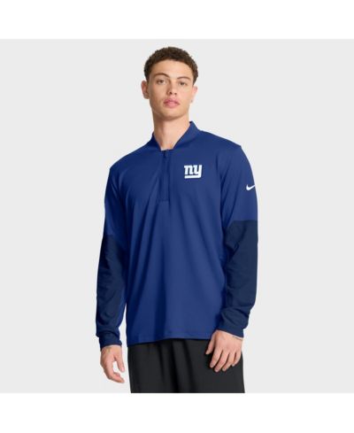Мужское худи Nike Royal New York Giants Sideline Dri-FIT Half-Zip Pullover