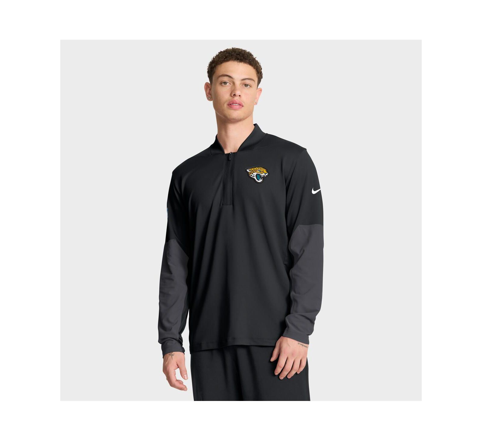 Nike Men's Black Jacksonville Jaguars Sideline Dri-FIT Half-Zip Pullover Hoodie