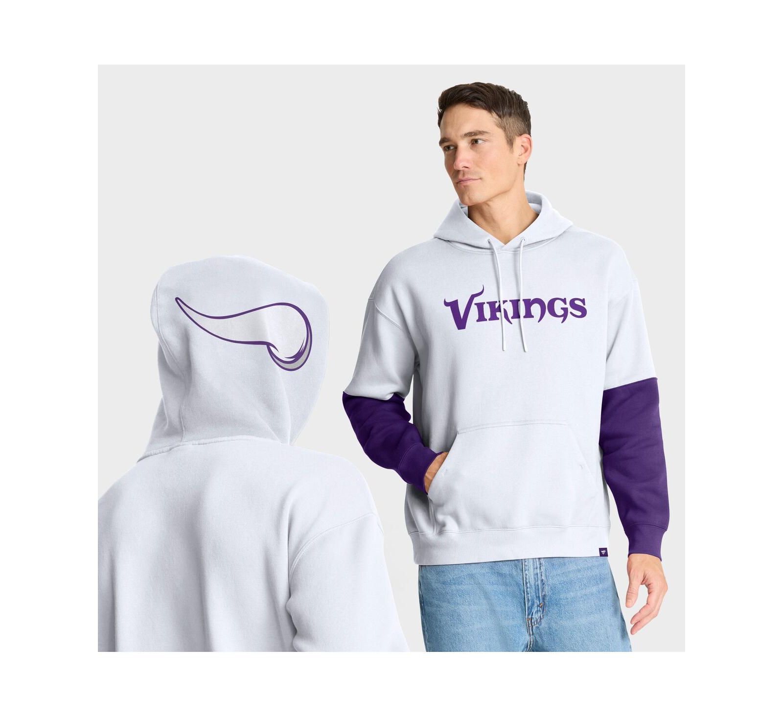 Fanatics Мужское худи Minnesota Vikings Helmet Alt Pullover, белое