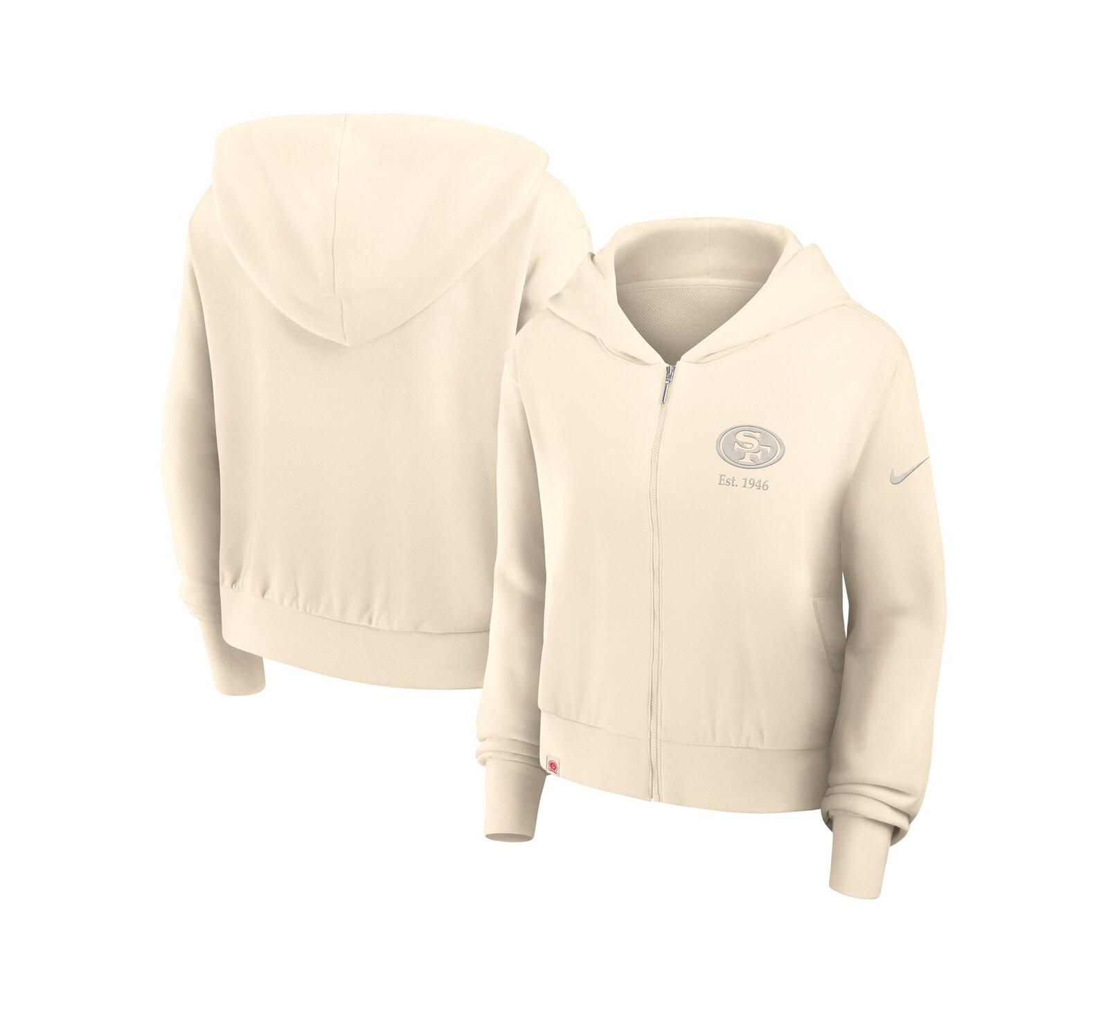 Женское худи Nike San Francisco 49ers Glory Cropped Full-Zip, Cream
