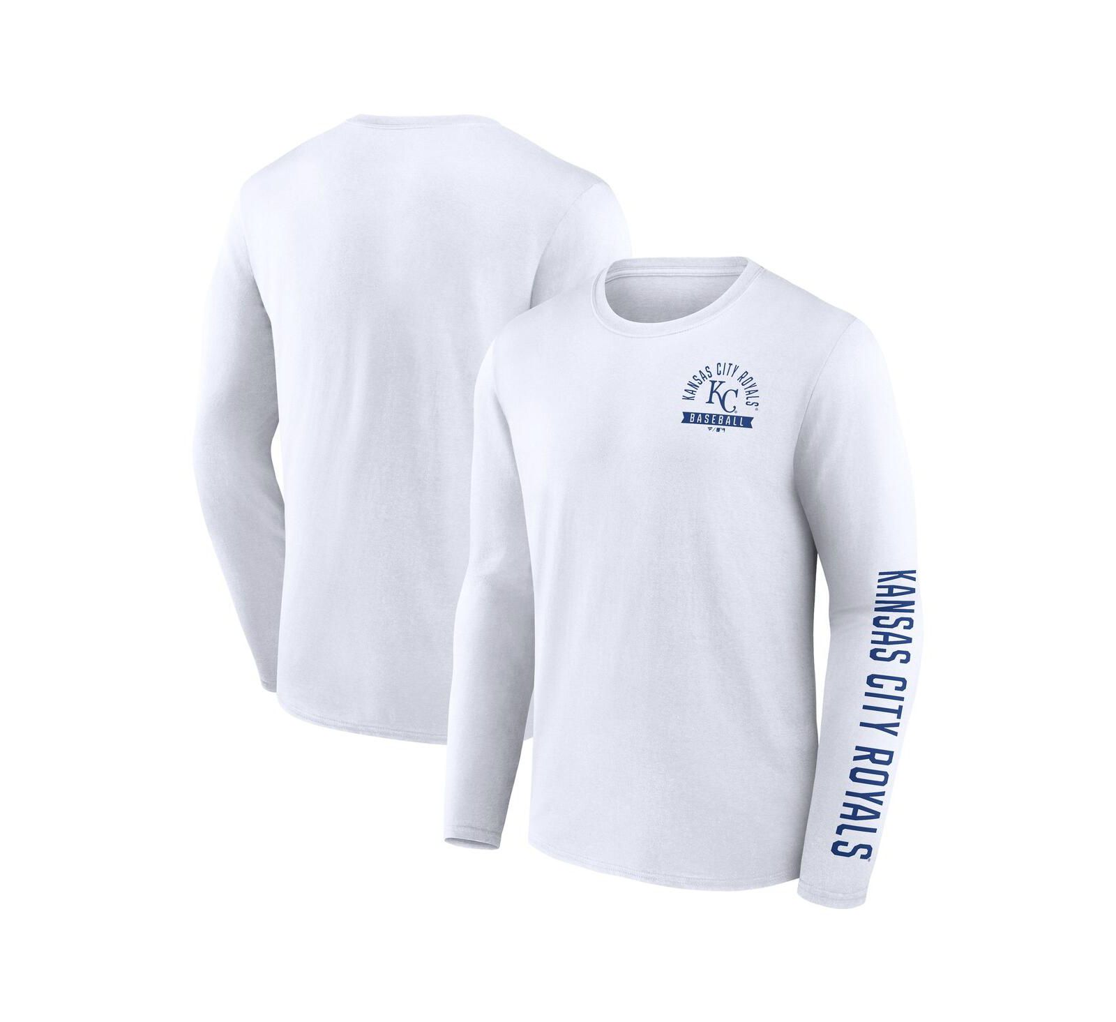 Fanatics Men's White Kansas City Royals Press Box Long Sleeve T-Shirt