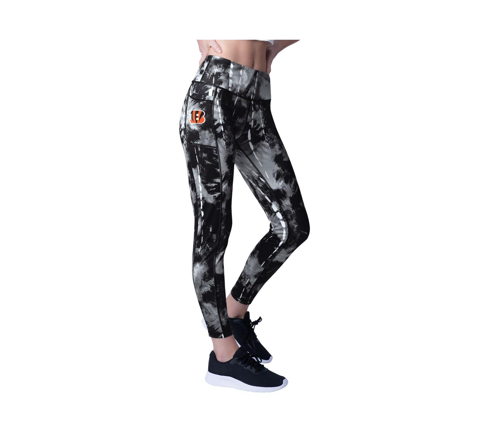 MSX by Michael Strahan Women's Black Cincinnati Bengals Serena Tie-Dye Leggings