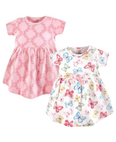 Платья Touched by Nature Baby Girls из натурального хлопка с коротким и длинным рукавом