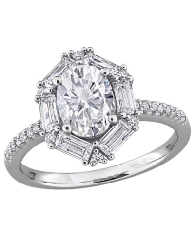 Macy's Moissanite (2-1/4 ct. t.w.) Multi-Cluster Ring in Sterling Silver