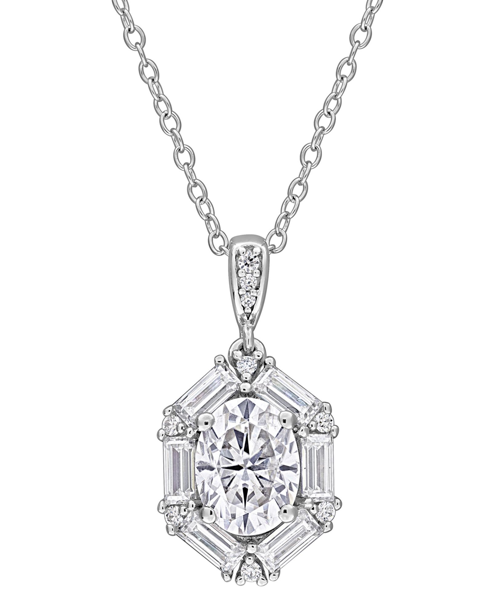 Подвеска Macy's с муассанитом (2-1/5 ct. t.w.) в серебряной оправе