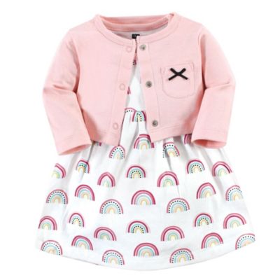 Детский набор Hudson Baby Girls Hudson Cotton Dress and Cardigan