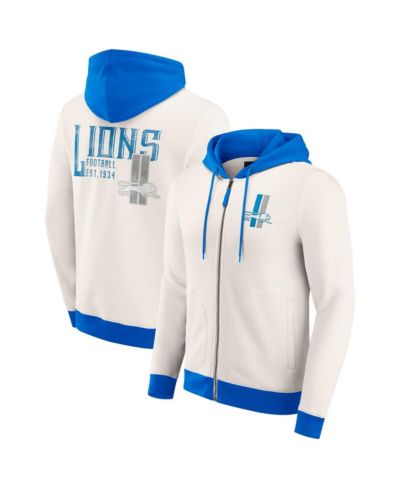 Мужская толстовка на молнии Darius Rucker Collection by Fanatics Cream Detroit Lions Distressed Graphics