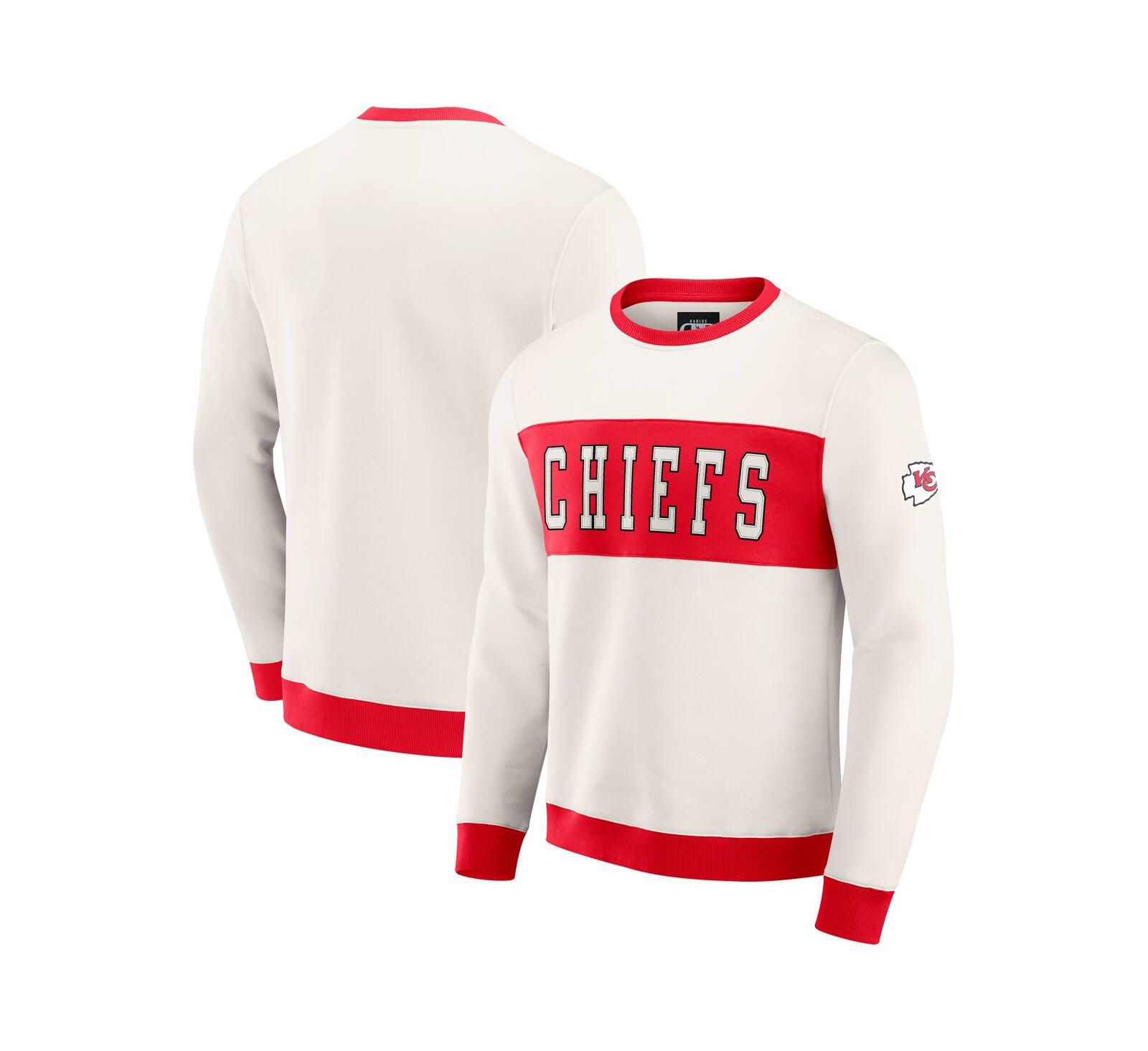 Мужская толстовка Darius Rucker Collection by Fanatics Kansas City Chiefs Color Block Crewneck, кремовая