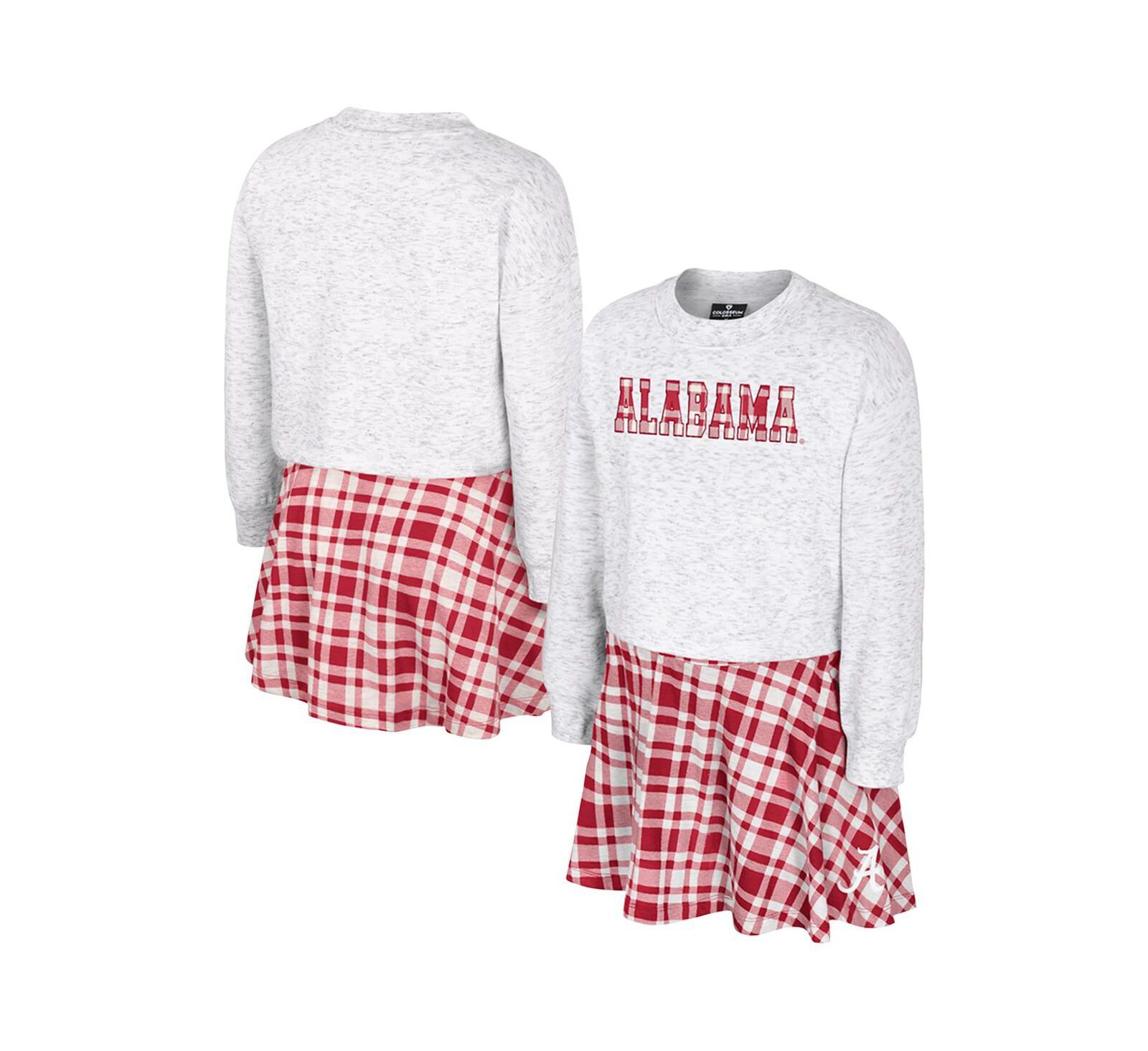 Детский комплект Colosseum Big Girls 2-Piece Gray Alabama Crimson Tide Marceline Plaid Skirt and Top
