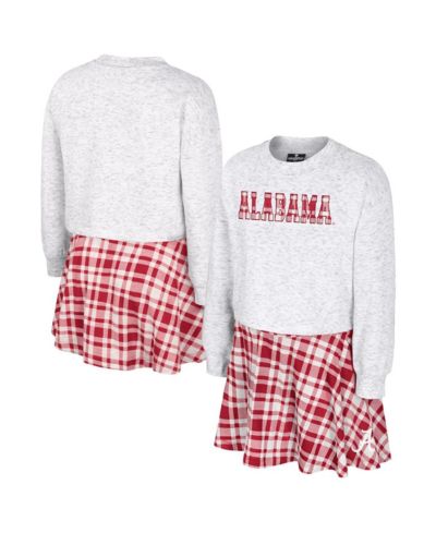 Детский комплект Colosseum Big Girls 2-Piece Gray Alabama Crimson Tide Marceline Plaid Skirt and Top