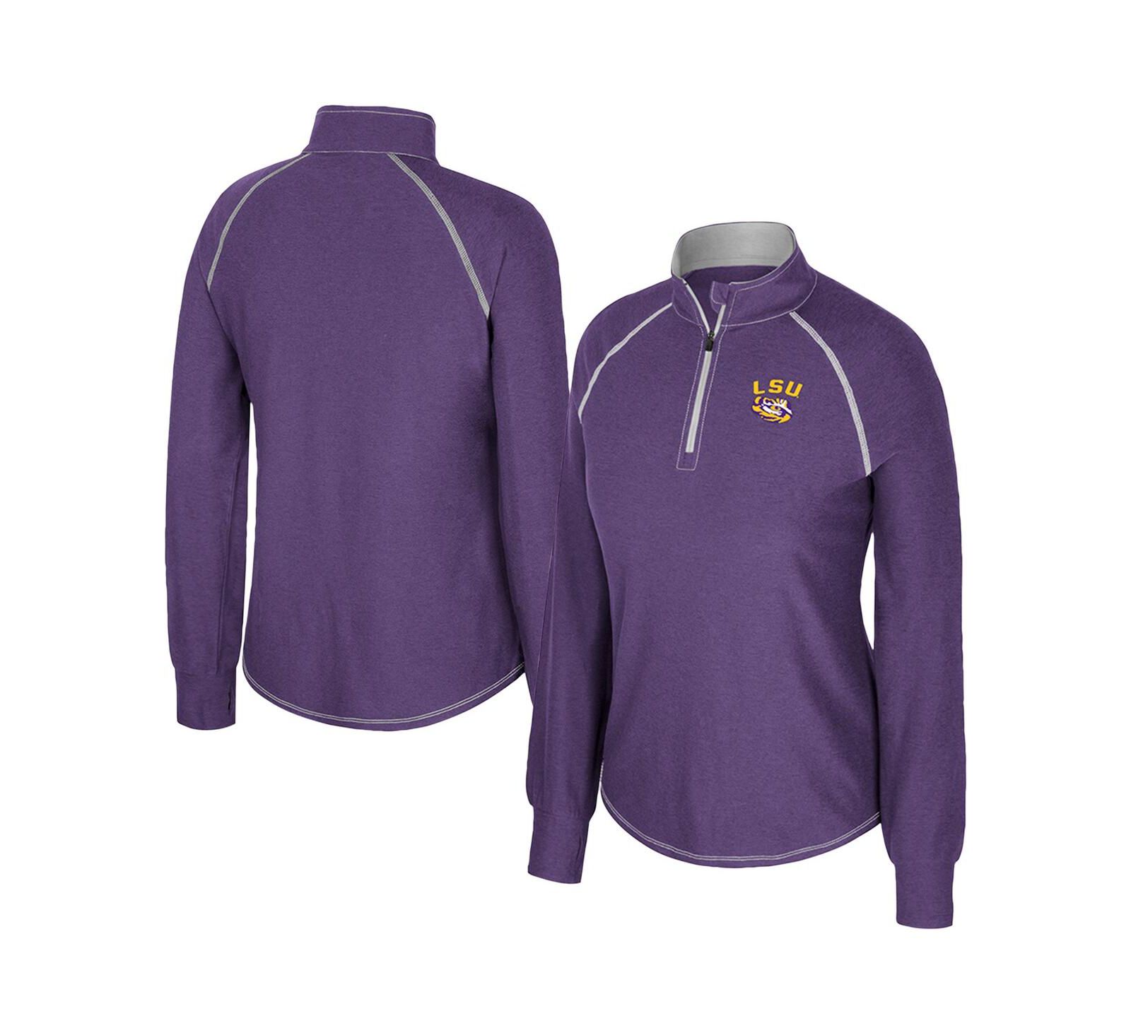 Женский свитшот Colosseum Purple LSU Tigers Raglan Quarter-Zip