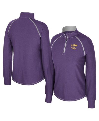 Женский свитшот Colosseum Purple LSU Tigers Raglan Quarter-Zip