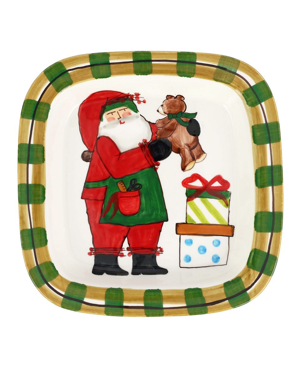 VIETRI Old St. Nick Small Rimmed Square Platter