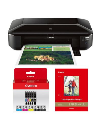 Canon PIXMA iX6820 с беспроводным подключением, комплект с чернилами для цветной печати, фотобумагой, струйный бизнес-принтер