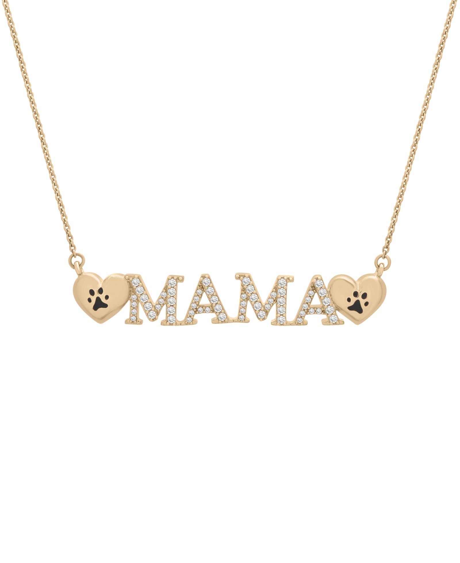 Wrapped Necklace Wrapped Diamond Dog Mama Design (1/5 ct. t.w.) в 10K Yellow Gold