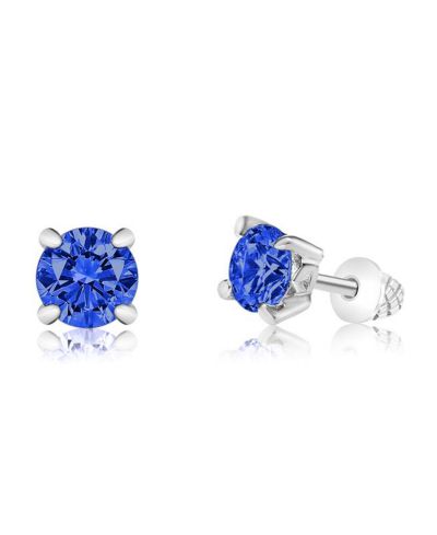 Chanteur /Girl/September Crystal White Gold Palladium Plating Screwstud Earring