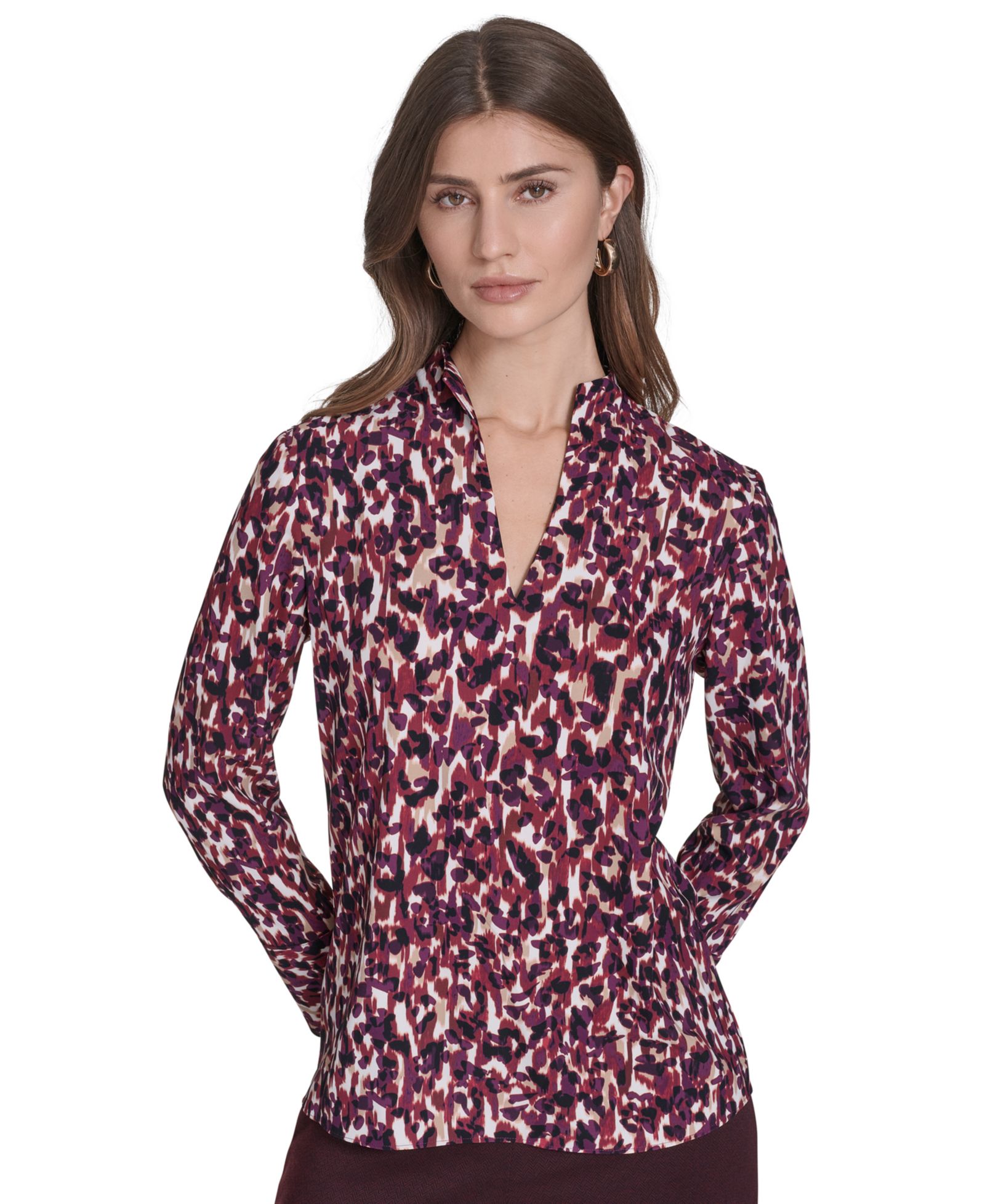 Женская туника Halston V-Neck Long Sleeve