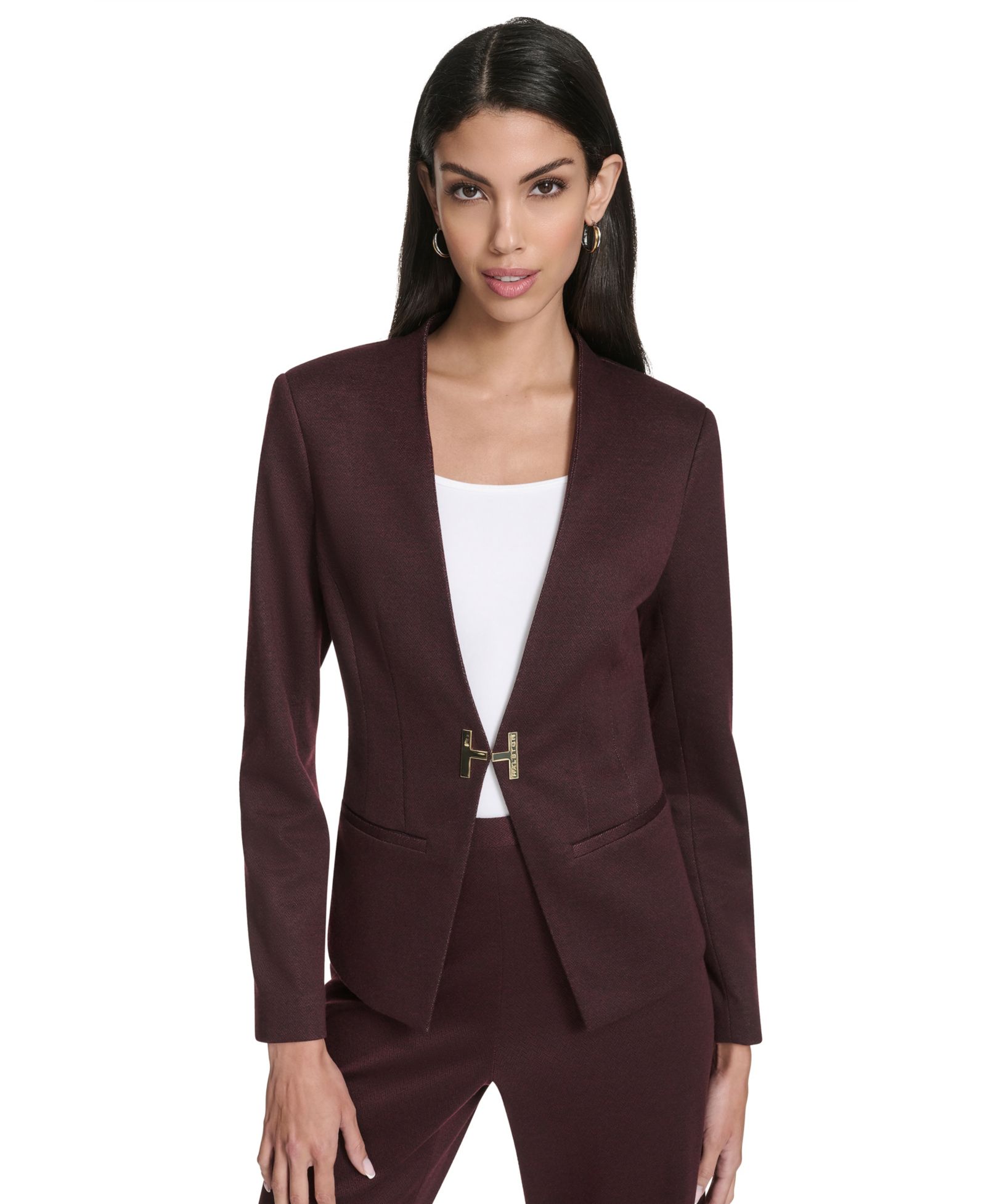 Женский блейзер Halston Collarless Ponte