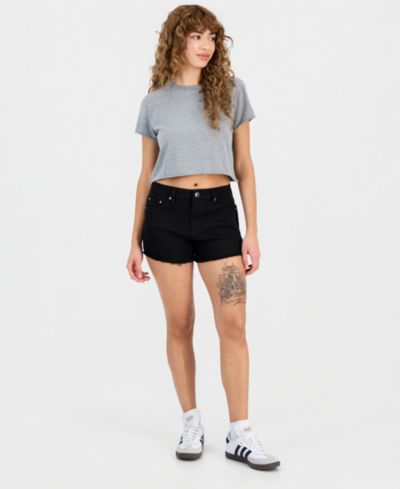 Madden Girl Juniors' Light-Distress Festival Shorts