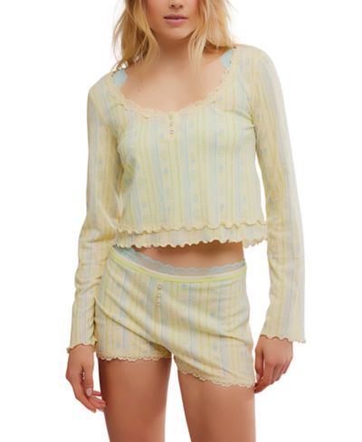 Free People Женский комплект из топа и шорт с оборками