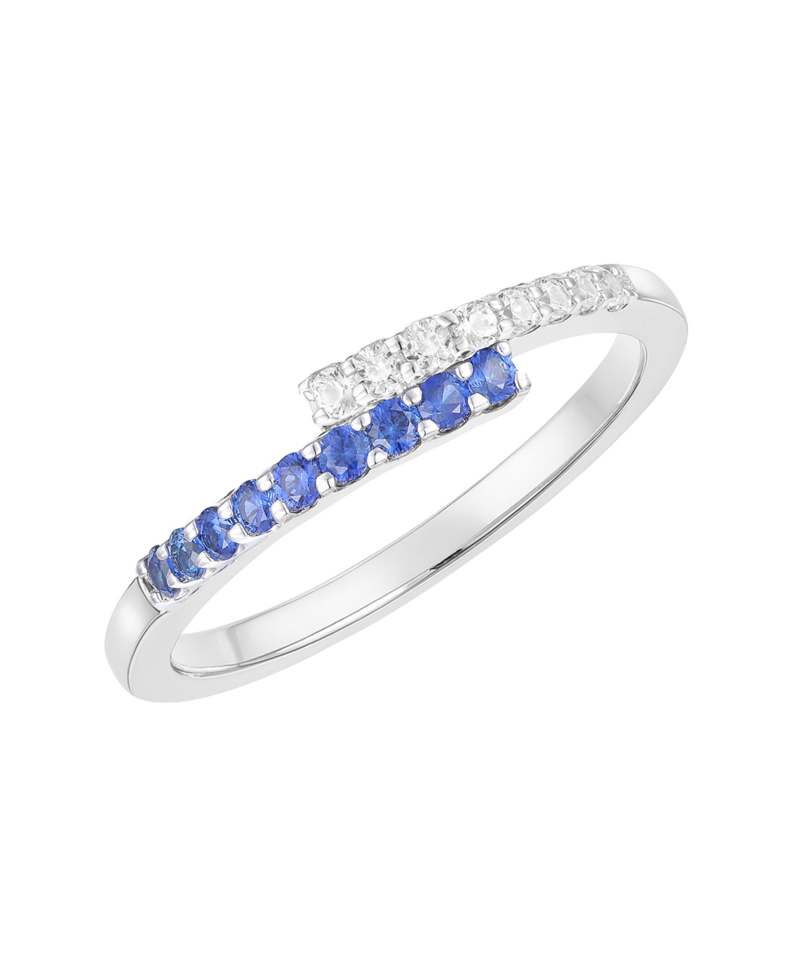 Macy's Lab-Grown Ruby (1/4 ct. t.w.) & White Sapphire (1/5 ct. t.w.) Ring in 14k Gold Over Sterling Silver (also in Sapphire & Emerald)