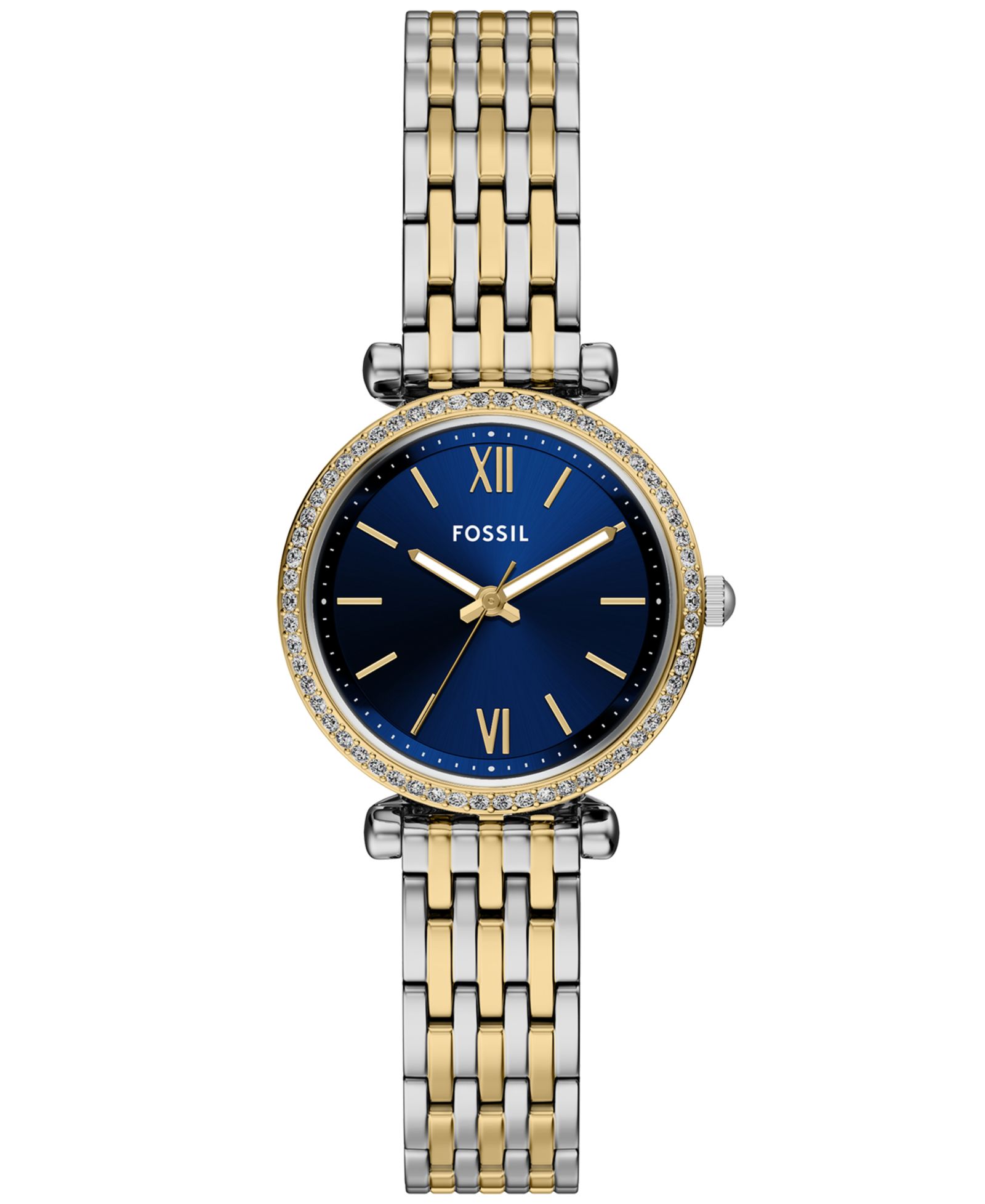 Fossil Women's Carlie Three-Hand Two-Tone Stainless Steel Watch, 28mm