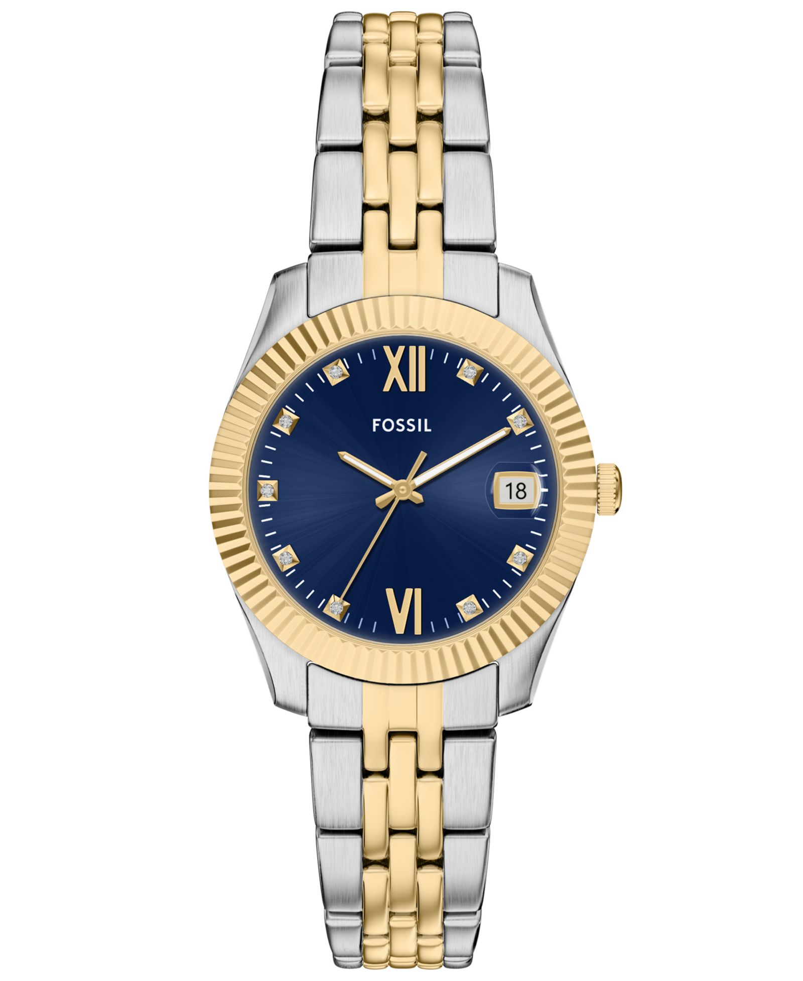 Fossil Women's Scarlette Three-Hand Two-Tone Stainless Steel Watch, 32mm