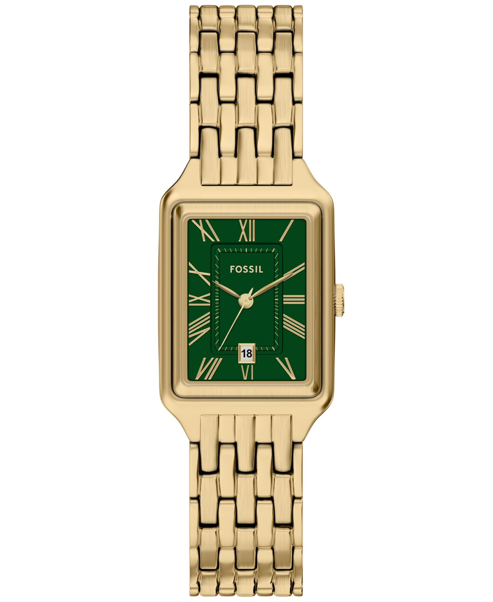 Fossil Женские Raquel Three-Hand Gold-Tone Stainless Steel Watch, 23mm