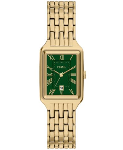 Fossil Женские Raquel Three-Hand Gold-Tone Stainless Steel Watch, 23mm