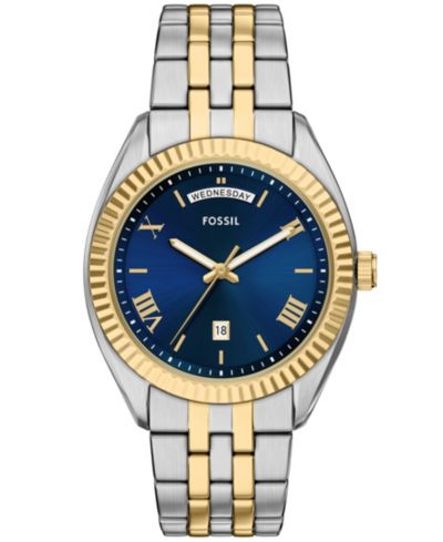 Fossil Men's Campbell Three-Hand Day-Date Two-Tone Stainless Steel Watch, 42mm
