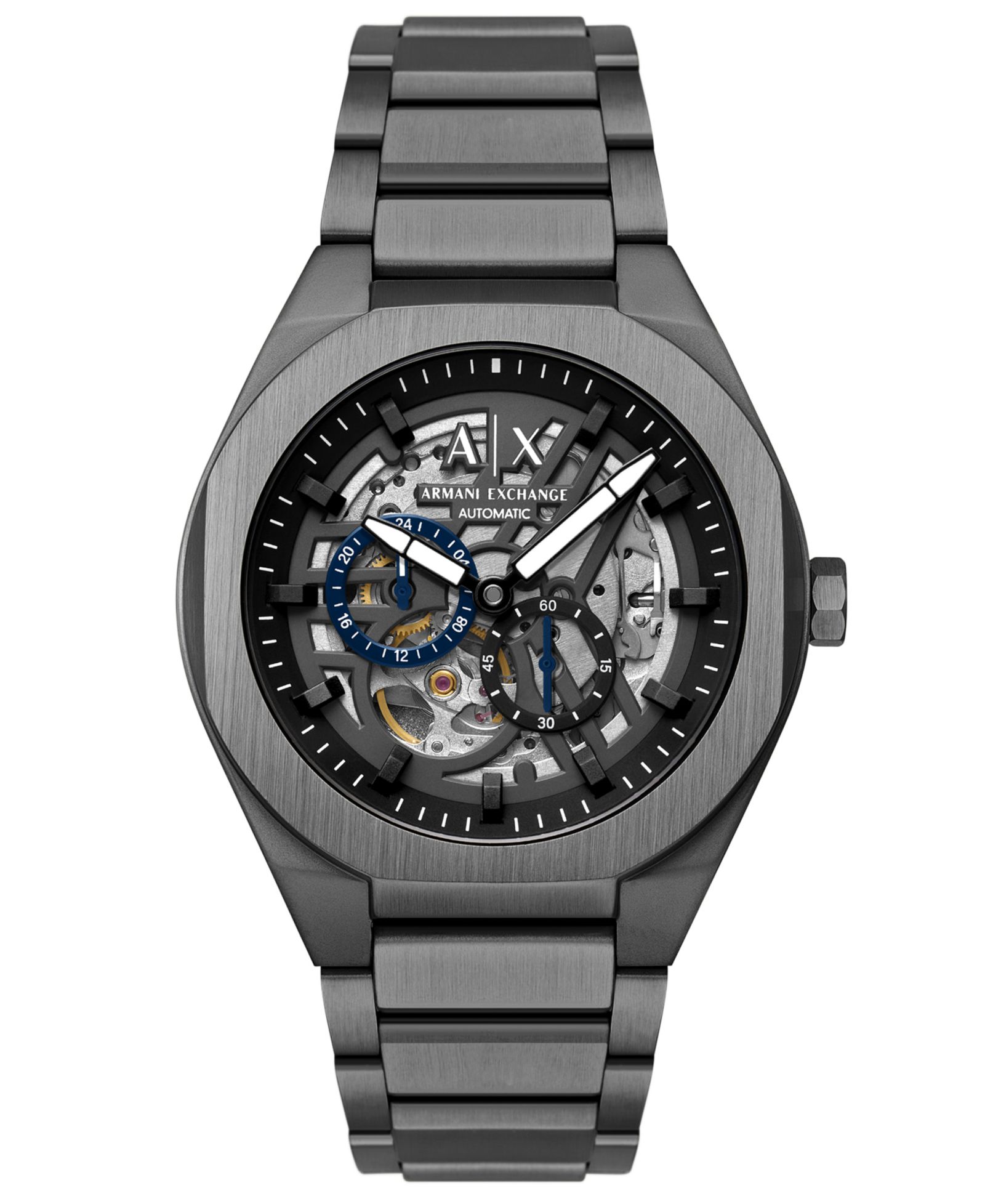 Мужские часы Armani Exchange Sync Automatic Gunmetal Stainless Steel, 44mm