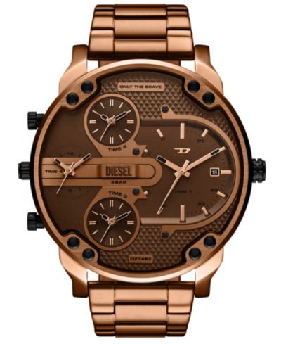 Часы Diesel Men's Mr. Daddy Slim Quartz, 54mm, коричневые, из нержавеющей стали