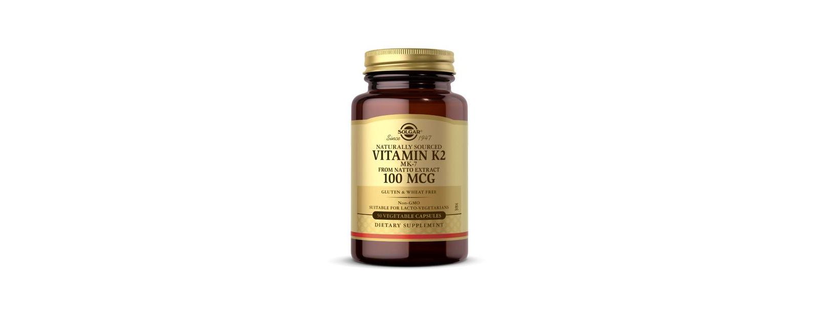 Solgar Natural Vitamin K2 (MK-7) ,100 mcg ,50 V Caps