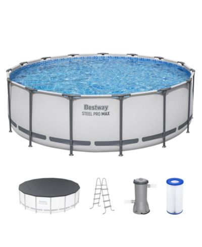 Bestway Steel Pro MAX 15 Foot by 48 Inches Round Above Ground Swimming Pool