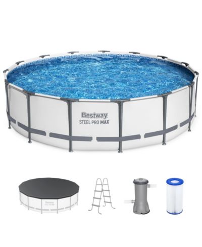 Bestway Steel Pro MAX 15'x42" Round Above Ground Swimming Pool with Pump & Cover