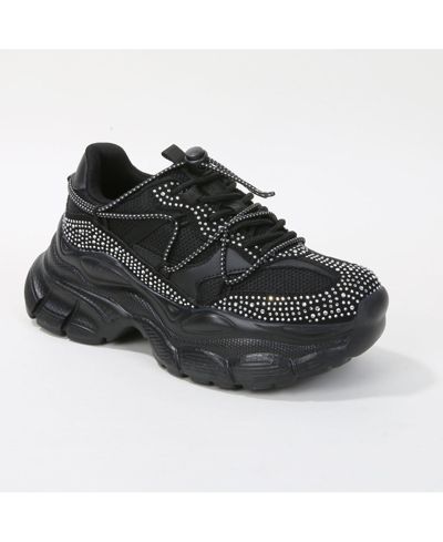 Berness Rosa Rhinestone Mesh Sneakers