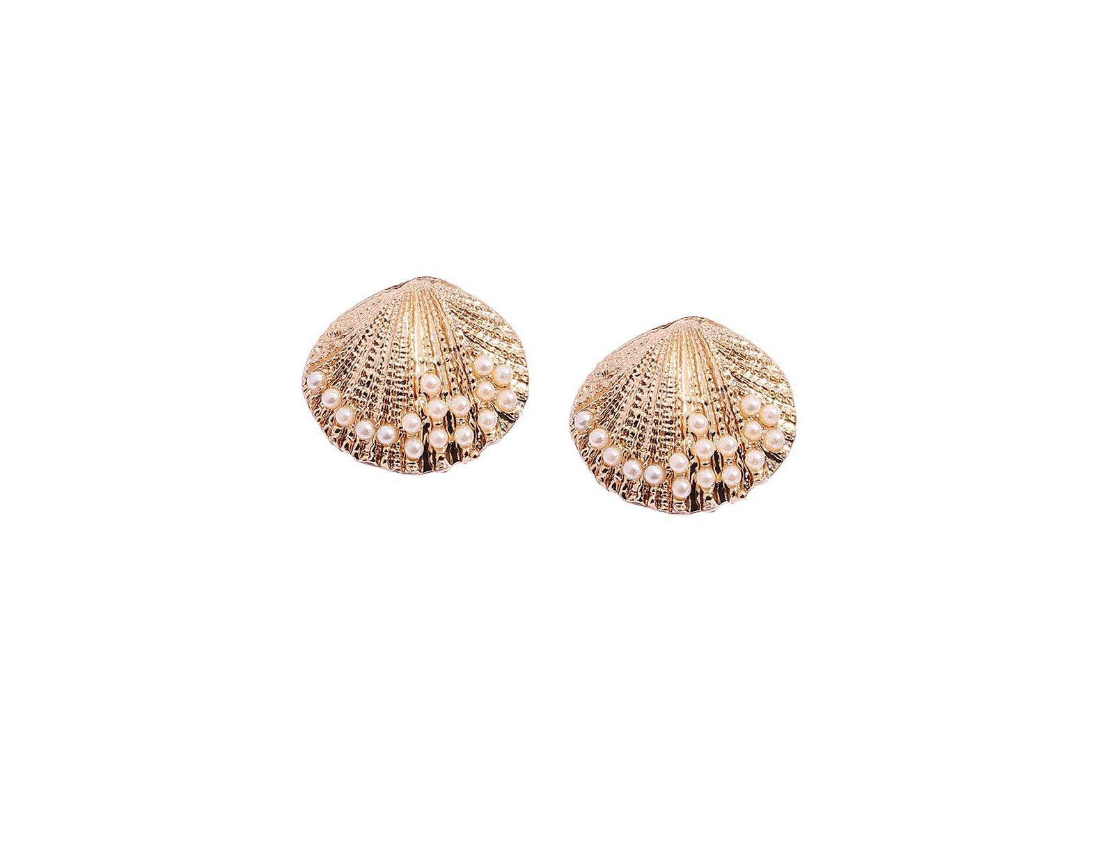 Pearl Seashell Stud Earrings