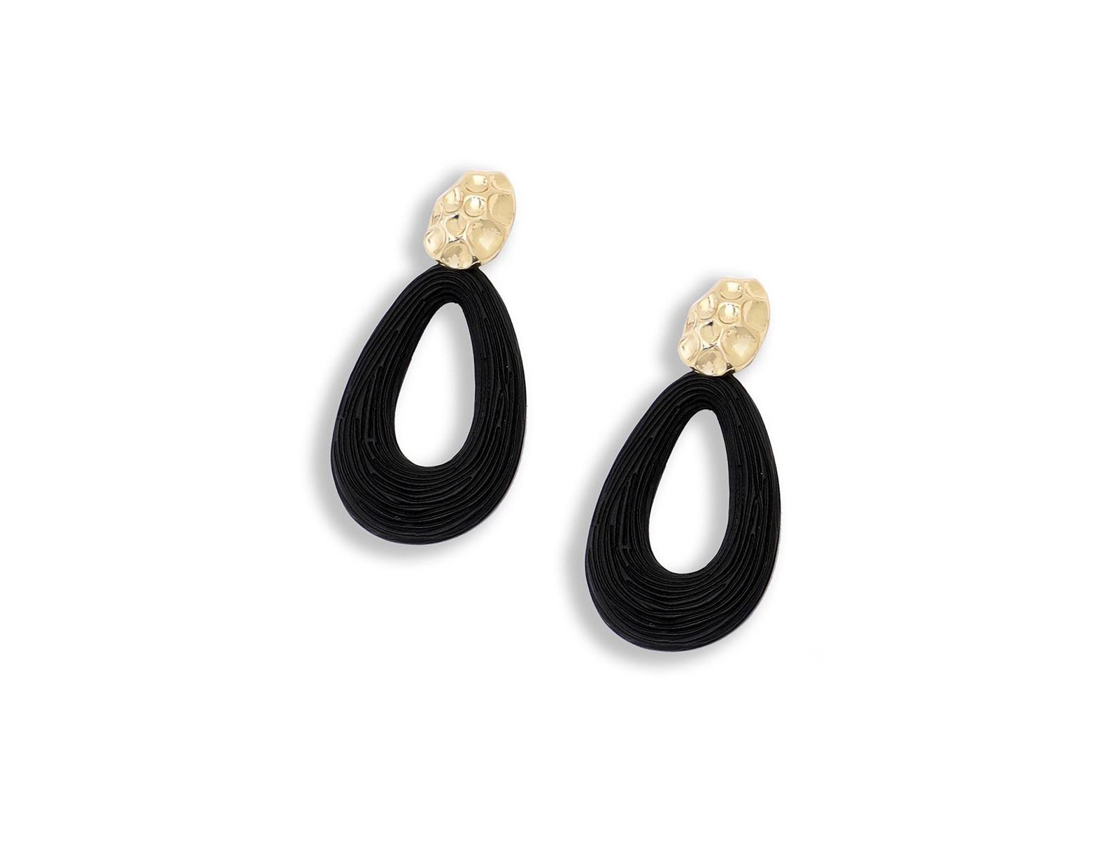 Женские серьги SOHI Black Teardrop Dented Drop