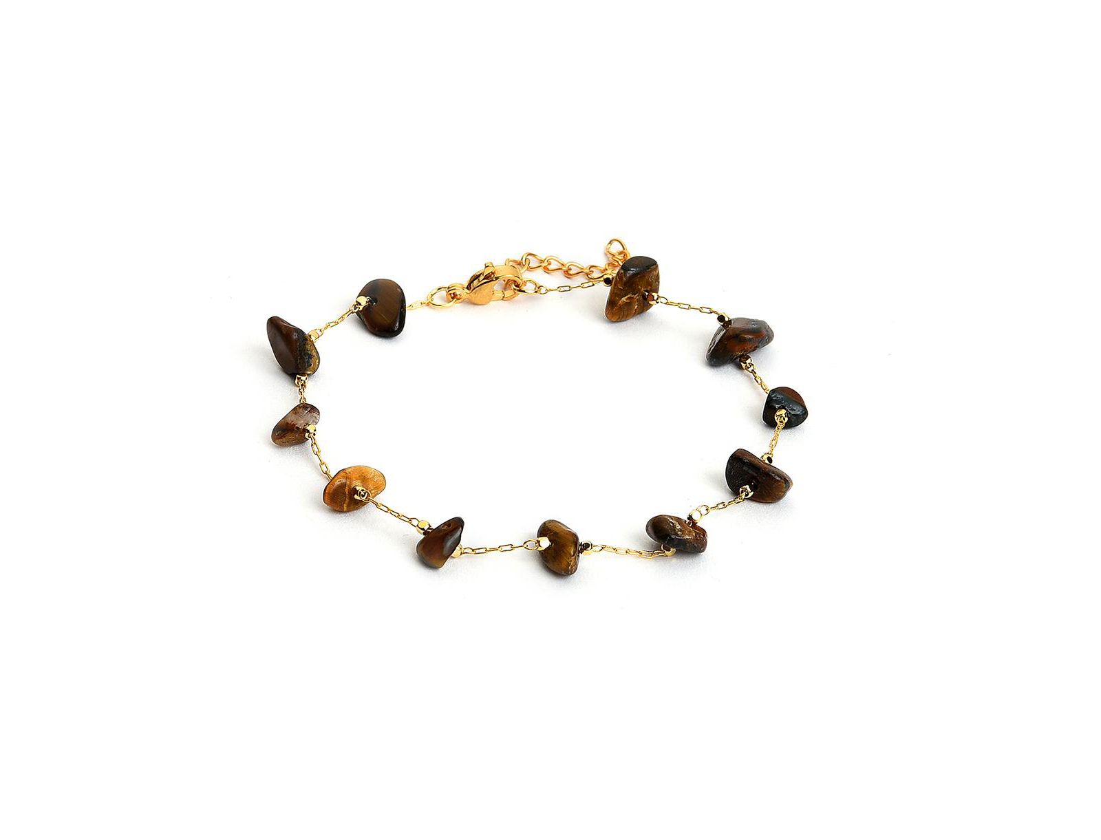 SOHI Brown Stone Chain Anklet