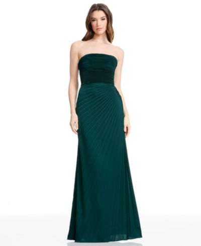 Dress the Population Women's Kinley Strapless Pleated A-Line Ball Gown