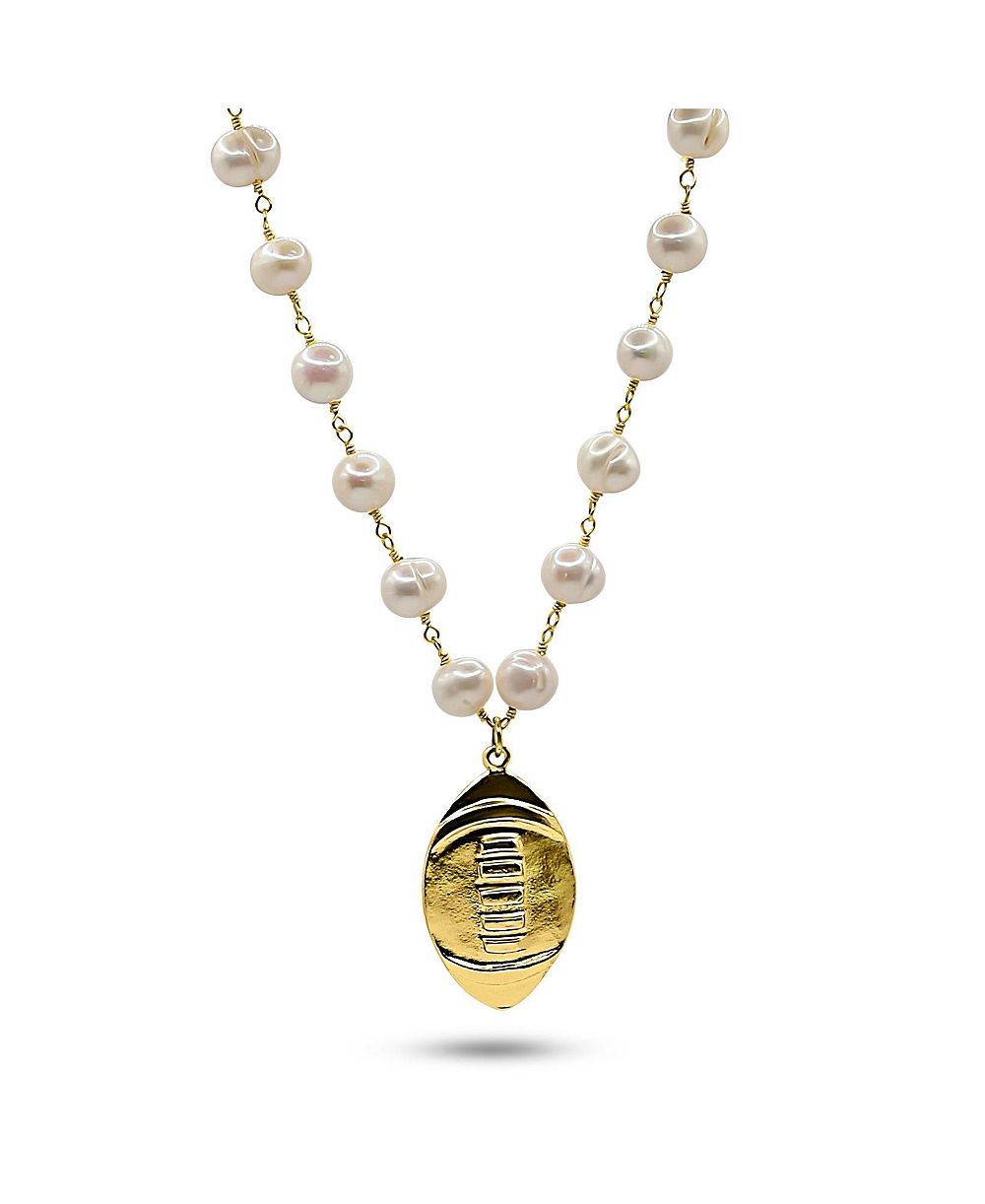 Ожерелье с жемчугом Freshwater и подвеской Football Gold Plated