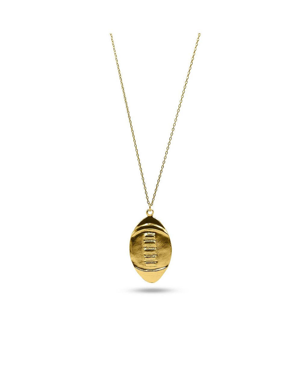 Тонкая золотая цепочка 14k Gold Filled с подвеской Football Charm с позолотой