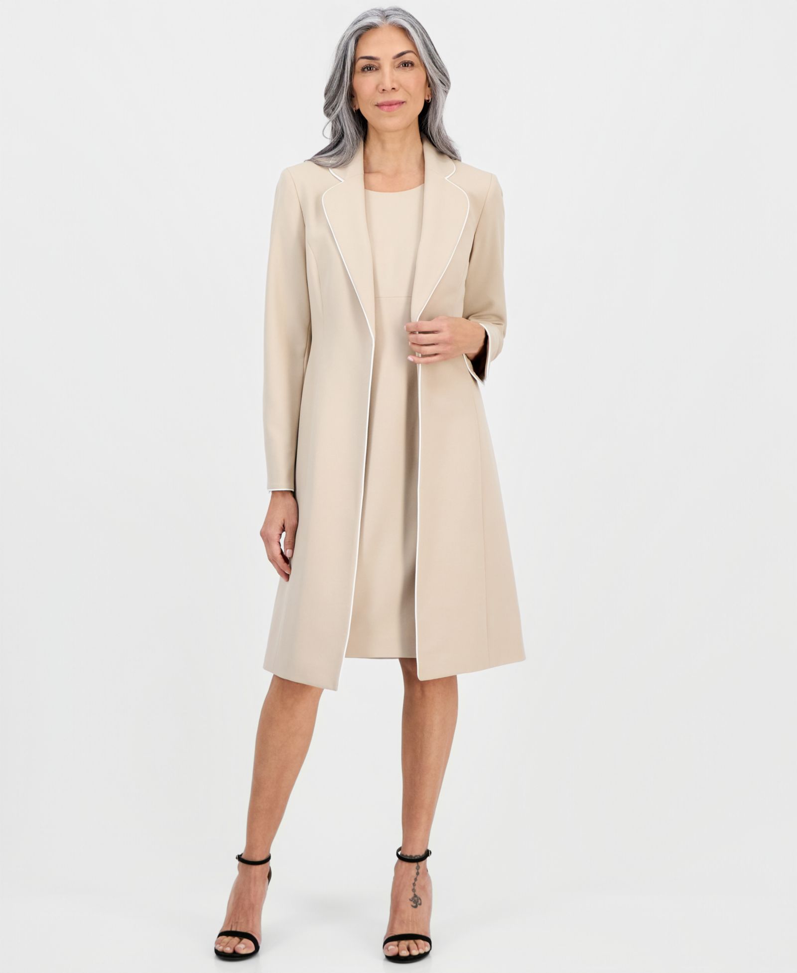 Женский костюм Le Suit Topper Jacket & Round-Neck Sheath 2 Piece, Regular & Petites