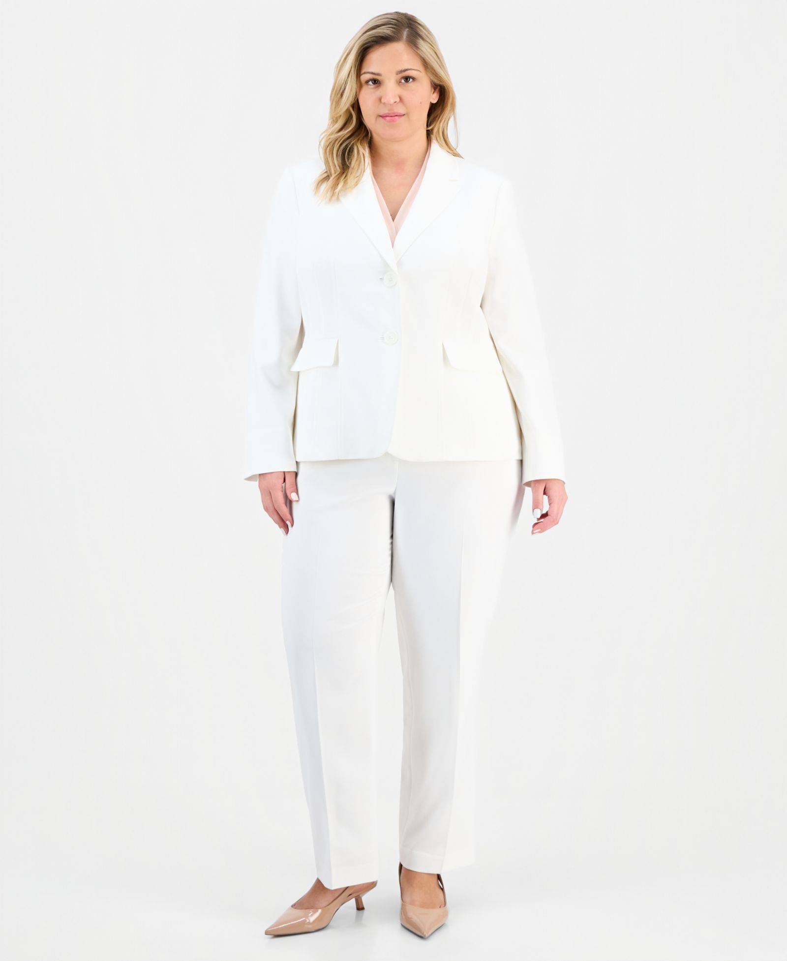 Le Suit Plus Size брючный костюм с отложным воротником