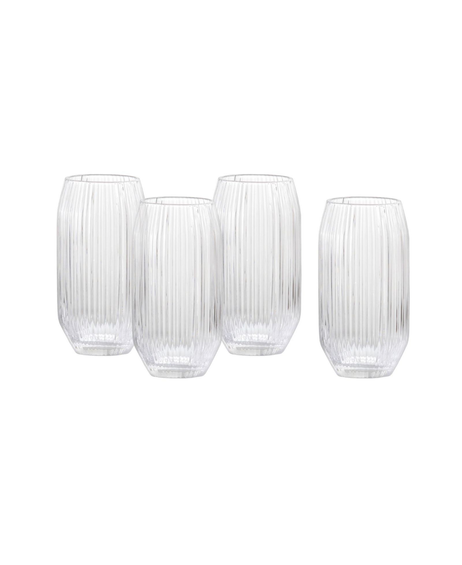 Fortessa Estiva Textured Highball Sparkling Cocktail Glasses, Set of 4