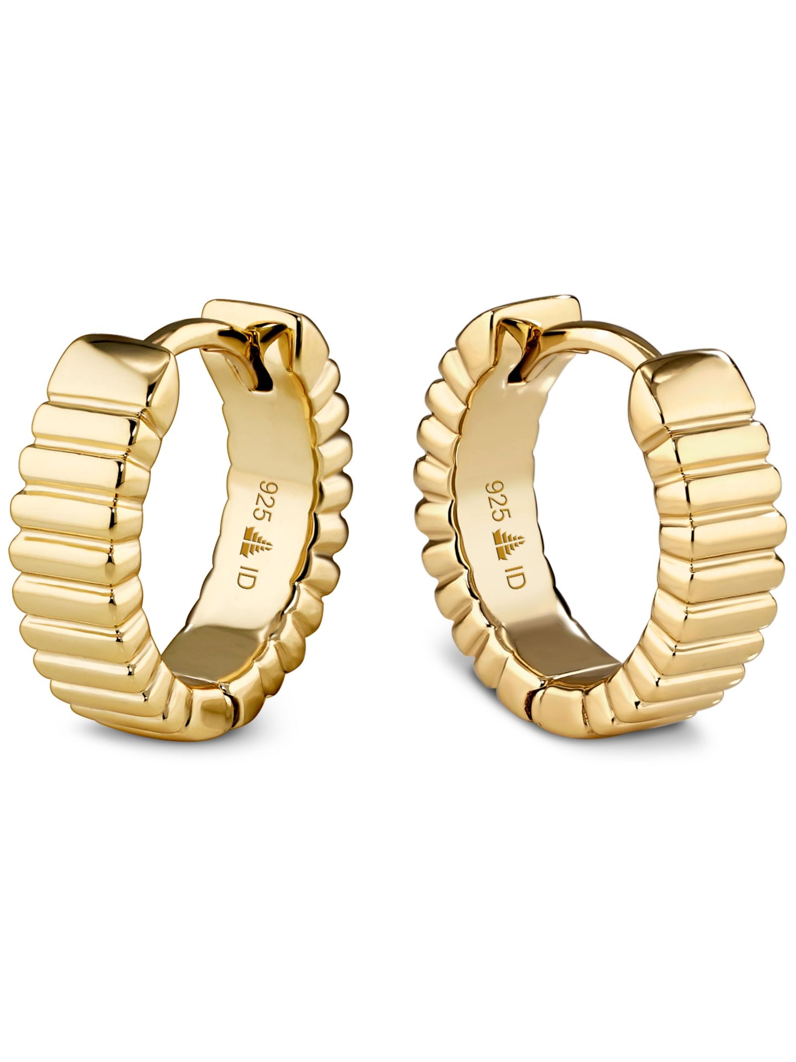 Серьги-кольца Devata Ribbed из позолоченного стерлингового серебра