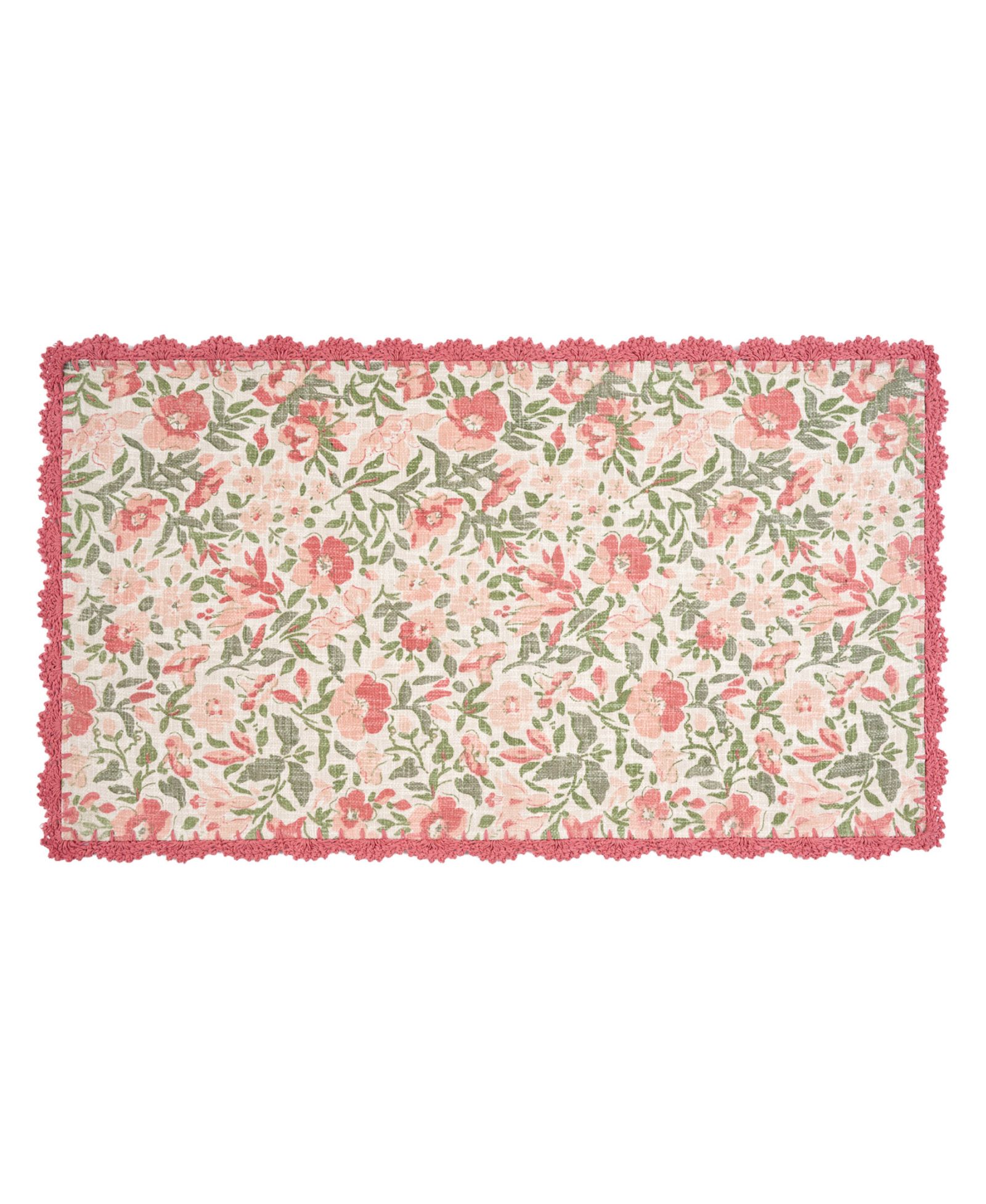 Laura Ashley Crochet Border Cotton Runner Rug, 26" x 45"