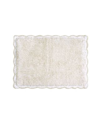 Laura Ashley Коврик для ванной из хлопка с вышивкой, 17" x 24"