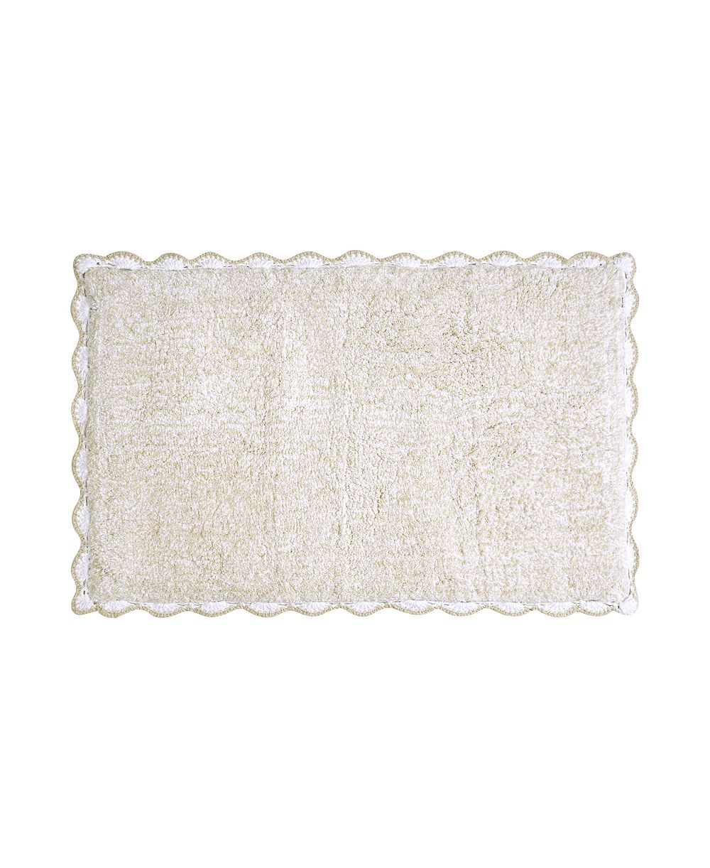 Хлопковый коврик для ванной Laura Ashley Heathered Crochet Border, 20" x 32"
